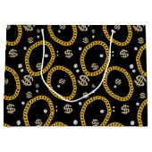  90's Hip Hop Rap Music Gold Cuban Link Chain ラージペーパーバッグ (正面)