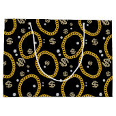  90's Hip Hop Rap Music Gold Cuban Link Chain ラージペーパーバッグ (裏面)