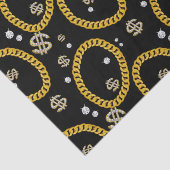  90's Hip Hop Rap Music Gold Cuban Link Chain 薄葉紙 (詳細)