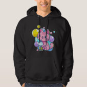 90s Kawaii Pink Pastel Chibi Cat Kitten Drinking B パーカ (正面)