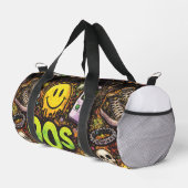 90s Kids Grunge Seamless Pattern: Pizza, Skeletons ダッフルバッグ (右コーナー)