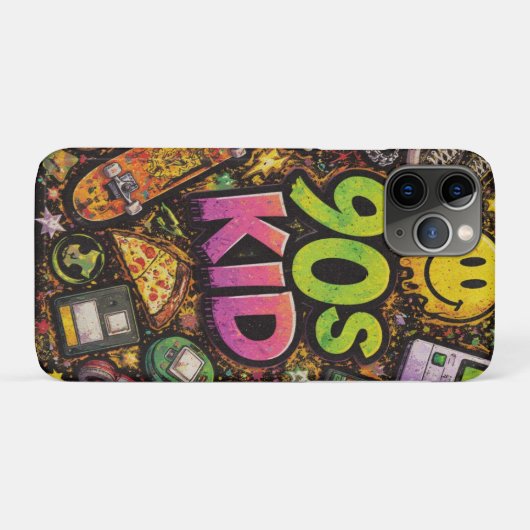 90s Kids Grunge Seamless Pattern: Pizza, Skeletons Case-Mate iPhoneケース (裏面(横))