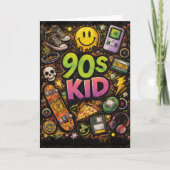90s Kids Retro Pizza Fun Pattern カード (正面)