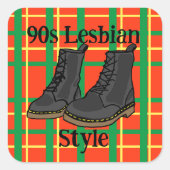 90s Lesbian Style Sticker スクエアシール (正面)