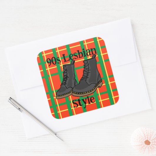 90s Lesbian Style Sticker スクエアシール (封筒)