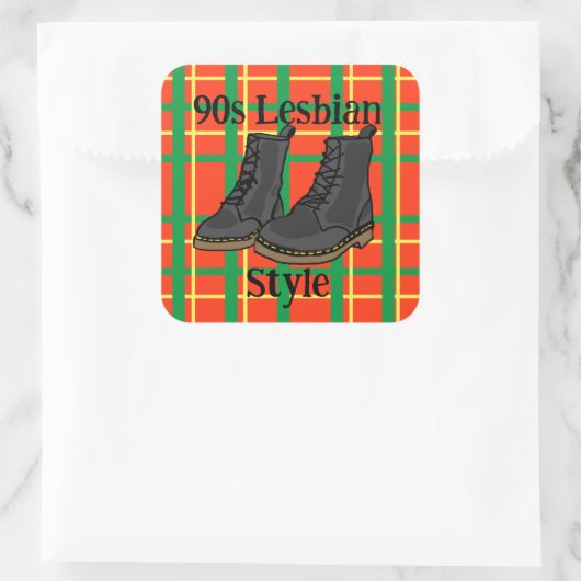 90s Lesbian Style Sticker スクエアシール (バッグ)