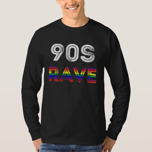 90's Nineties Rave Retro Techno Music Dance Party  Tシャツ (正面)