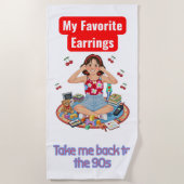 90s Nostalgia girl ビーチタオル (正面)