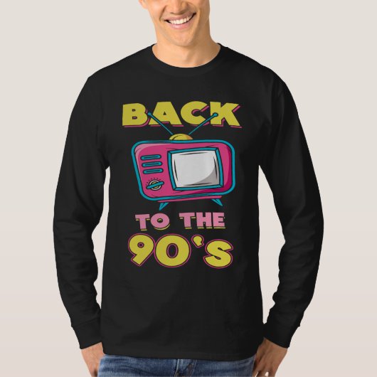 90s outfit Back to the 90s retro tube TV Tシャツ (正面)