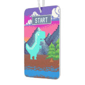 90s Pixel Gamer Pixelated - Dinosaur Illustration カーエアーフレッシュナー (左)