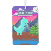 90s Pixel Gamer Pixelated - Dinosaur Illustration カーエアーフレッシュナー (裏面)