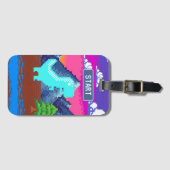 90s Pixel Gamer Pixelated - Dinosaur Illustration  ラゲッジタグ (正面横)