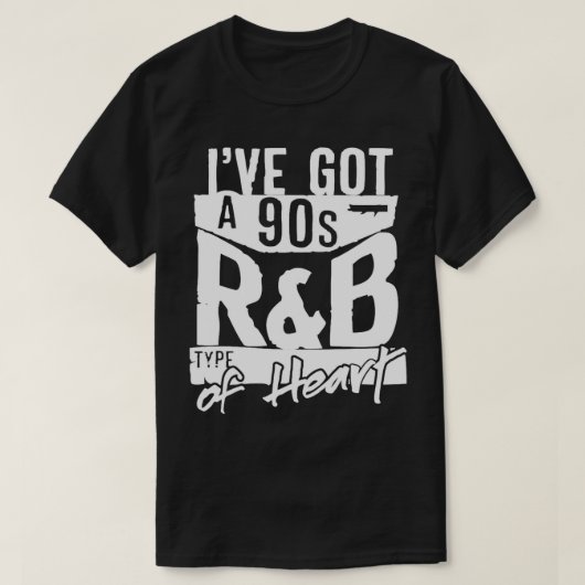 90s R&B Throwback 1990sハート引用文ラブソングムス Tシャツ (デザイン正面)
