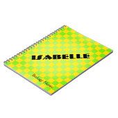 90s Retro Checkerboard Personalized Notebook ノートブック (左側)