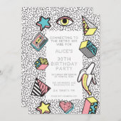 90s Retro Era Theme Party Event 招待状 (正面/裏面)