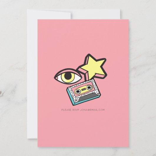 90s Retro Era Theme Party Event 招待状 (裏面)