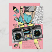 90s Retro Era Theme Party Event 招待状 (正面/裏面)