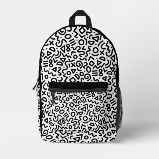 90's Retro Pattern Backpack プリントバックパック (正面)