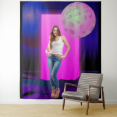 90's Retro Space Party Decoration Backdrop タペストリー (インサイチュ)