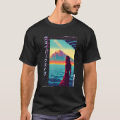90's Retro Synthwave Japanese Vaporwave Art Otaku  Tシャツ (正面)