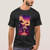 90's Retro Synthwave Japanese Vaporwave Otaku Aest Tシャツ (正面)