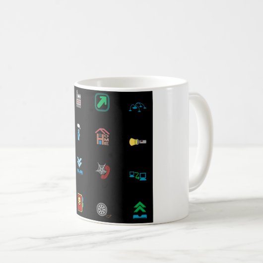 90s Retro Tech and Web Icon Pattern コーヒーマグカップ (正面右)
