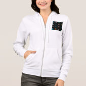 90s Retro Tech and Web Icon Pattern パーカ (正面)