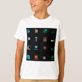 90s Retro Tech and Web Icon Pattern Tシャツ (正面)