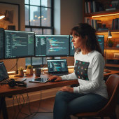 90s Retro Tech and Web Icon Pattern Tシャツ