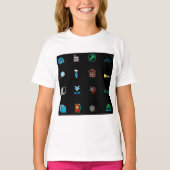 90s Retro Tech and Web Icon Pattern Tシャツ (正面)