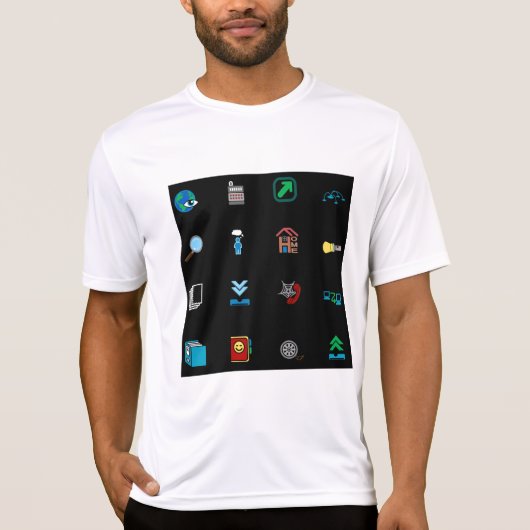90s Retro Tech and Web Icon Pattern Tシャツ (正面)