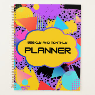 90s Retro Weekly and Monthly Planner – Colorful Ge プランナー手帳