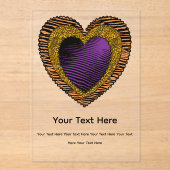 90s Rockabilly Punk Heart Tattoo Style Pattern アクリル招待状 (正面)