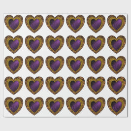 90s Rockabilly Punk Heart Tattoo Style Pattern ラッピングペーパー