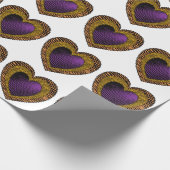 90s Rockabilly Punk Heart Tattoo Style Pattern ラッピングペーパー (角)