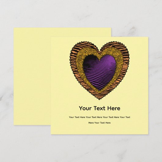 90s Rockabilly Punk Heart Tattoo Style Pattern 招待状 (正面/裏面)