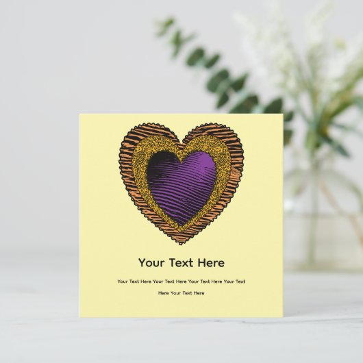 90s Rockabilly Punk Heart Tattoo Style Pattern 招待状 (スタンド正面)