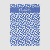 90's theme blue checkered name monogram 薄葉紙 (正面)