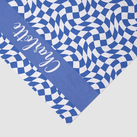 90's theme blue checkered name monogram 薄葉紙 (詳細)