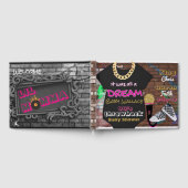 90's Urbanヒップホップ|ピンク&金ゴールドベビーシャワー ゲストブック (全面)