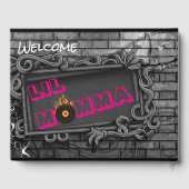 90's Urbanヒップホップ|ピンク&金ゴールドベビーシャワー ゲストブック (裏面)