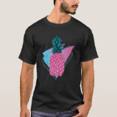 90s Vaporwave Tropical Summer Fruit Synthwave Pine Tシャツ (正面)