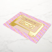 90s Y2kカセットピンクハッピーバレンタインデー金ゴールド 箔シーズンカード (回転した状態)