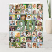 90thまたは任意の年齢の写真コラージュの大きな誕生日 カード (正面)