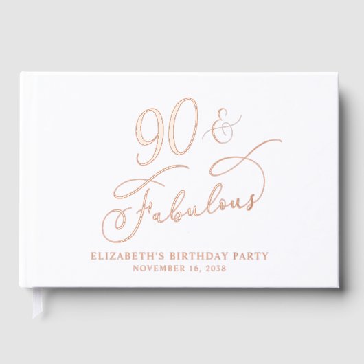 90thエレガント誕生日パーティーバラ金ゴールド ゲストブック (正面)