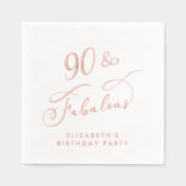 90thエレガント誕生日パーティーバラ金ゴールド 箔ナプキン (正面)