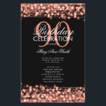 90thエレガント Birthday Partyプログラムバラ金ゴールド<br><div class="desc">「エレガントBirthday Party Program」デザインとキラキラと光をバラ金ゴールドに追加したカスタム文字。</div>