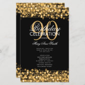 90thエレガント Birthday Partyプログラム金ゴールド(メニュー付き) (正面/裏面)