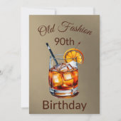 90thオールドファッションカクテルオス誕生日招待状 招待状 (正面)