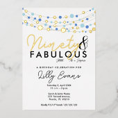 90thサプライズ誕生日パーティー招エレガント待 箔招待状 (正面)